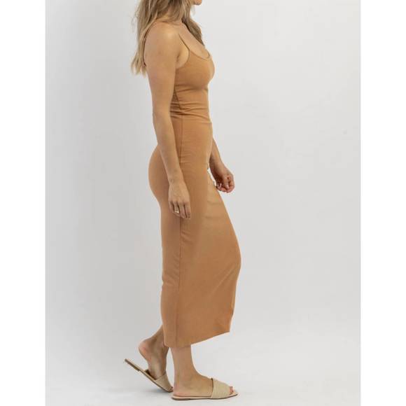 NEW DRESS FORUM sand surf midi dress in simple camel - Picture 4 of 5